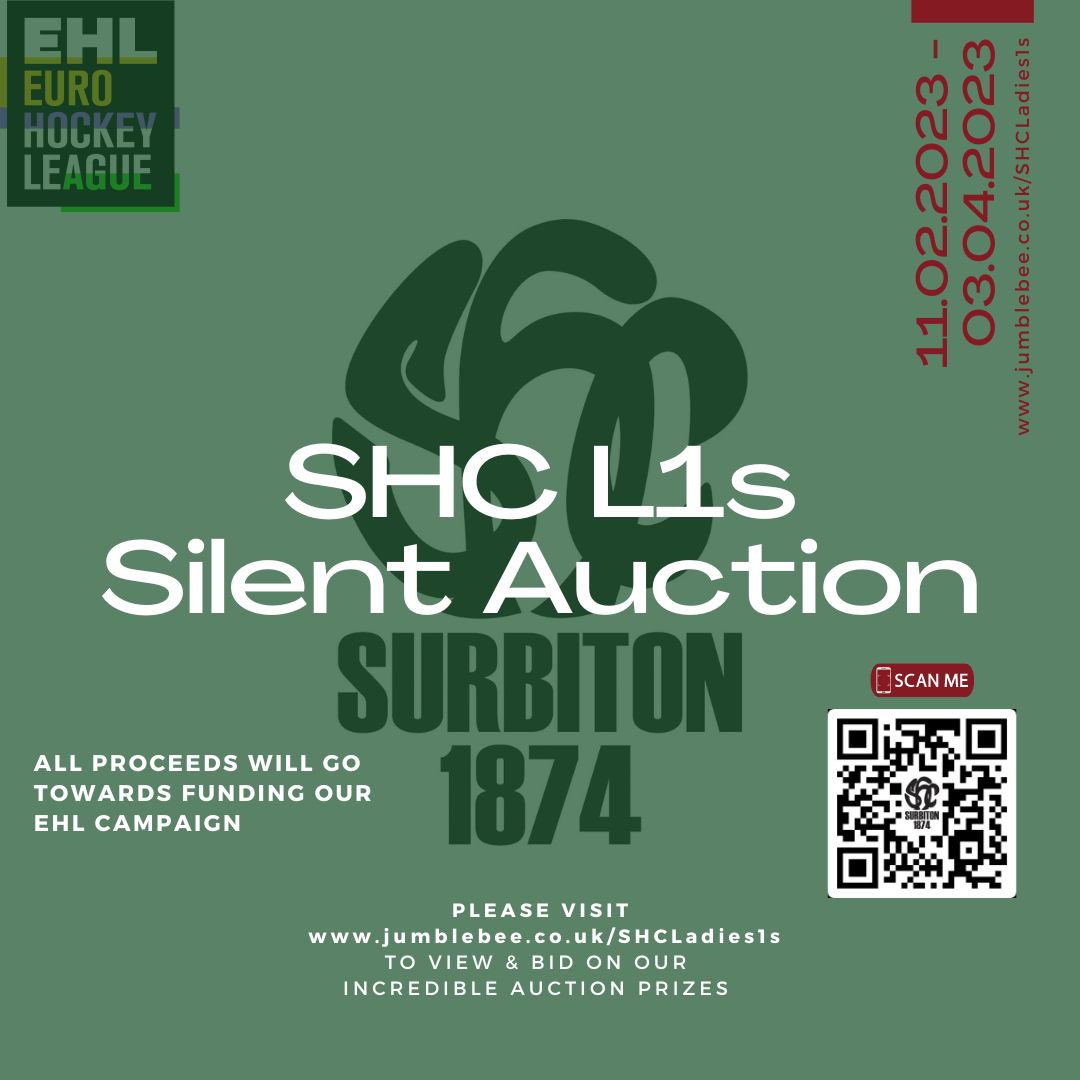 The @surbitonl1s silent auction closes in 6 days!

The amazing prizes on offer include signed kit from <a href="/MaddieHinch/">Maddie Hinch</a> <a href="/hkmartin7/">Hannah French</a> <a href="/DavidAmes5/">David Ames</a> plus hockey bundles, holidays, sports tickets, food &amp; wine!

Place a bid here 
🔗 jumblebee.co.uk/SHCLadies1s

#SHC  |  surbitonhc.com