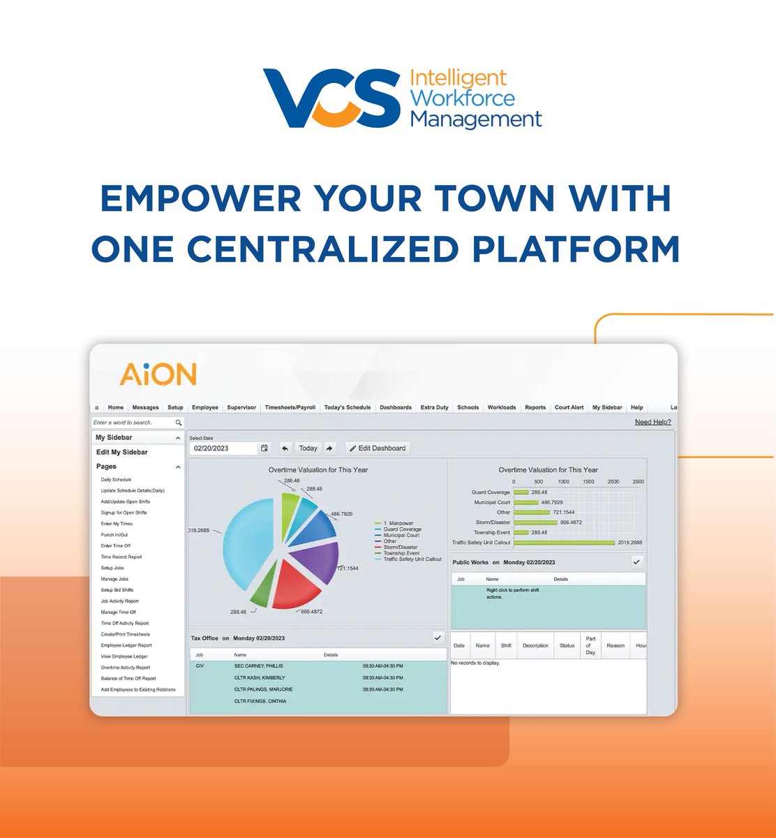 vcs_software's tweet image. Say goodbye to multiple systems and hello to streamlined efficiency. Learn more at bit.ly/3LZeGxZ #AION #SchedulingEmployees