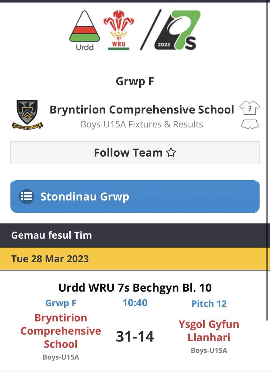 Good start for our @10Bryntirion 7s squad 👍🏻🏉 @UrddWRU7