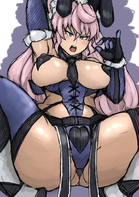 ♀シンフォギアのマリアさん☆バニー🐰イラスト☆影 