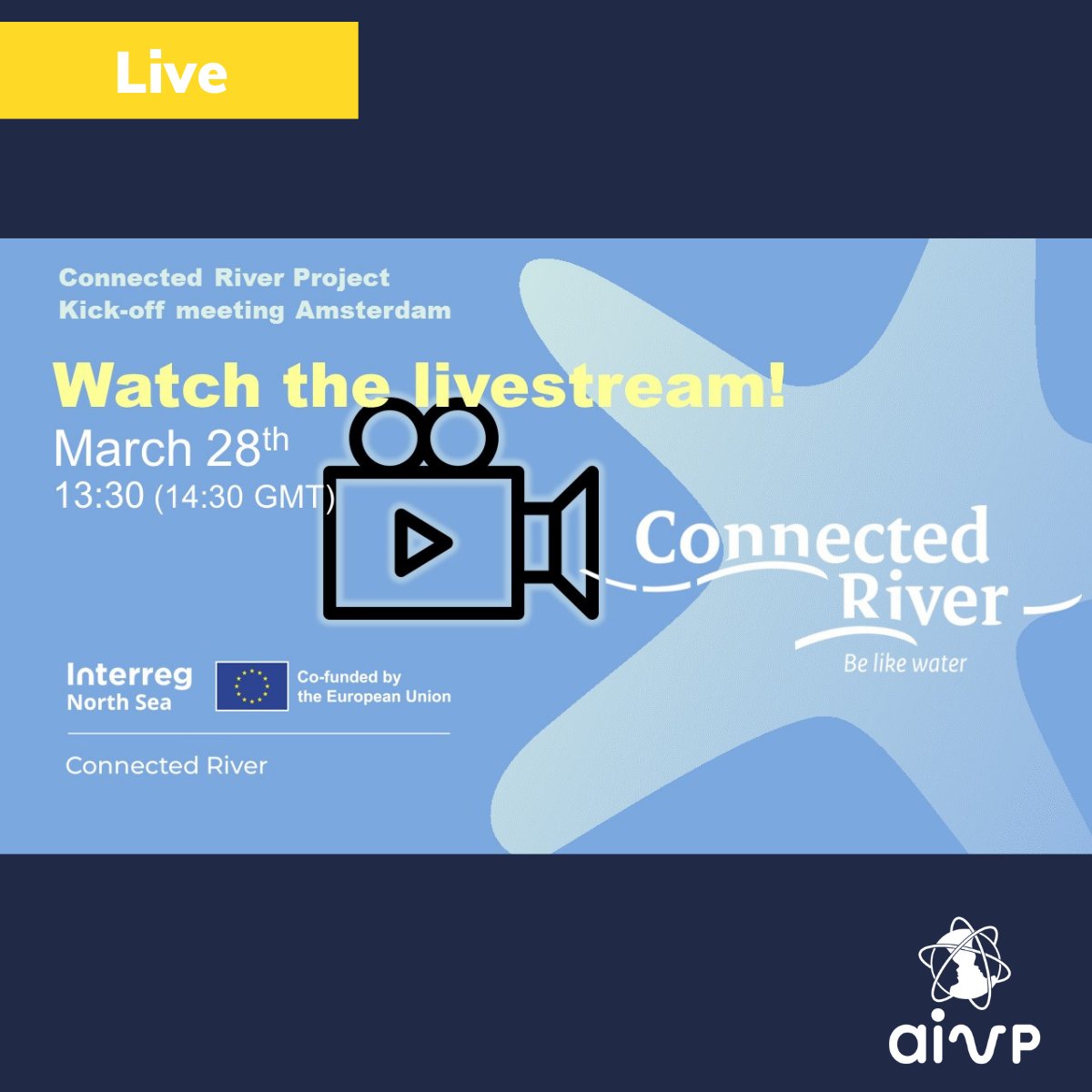 aivp_net's tweet photo. [LIVE] Kick off of the european #ConnectedRiver Project
🗓 28/03/2023 13h30 (CET)
🎬 https://t.co/UbMTo9NebO https://t.co/9xts4UrTDb
