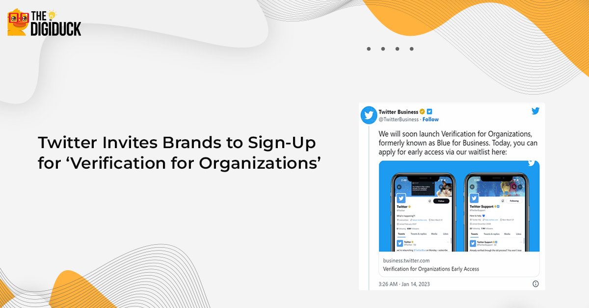 DigiDuckBlog's tweet image. #Twitter is now inviting brands or businesses to sign-up for its coming ‘Verification for Organizations’ subscription, which will be Twitter’s replacement for the current verification process for business users. 🌐
#DigiDuckBlog #marketingnews #update #industryupdate #twitter