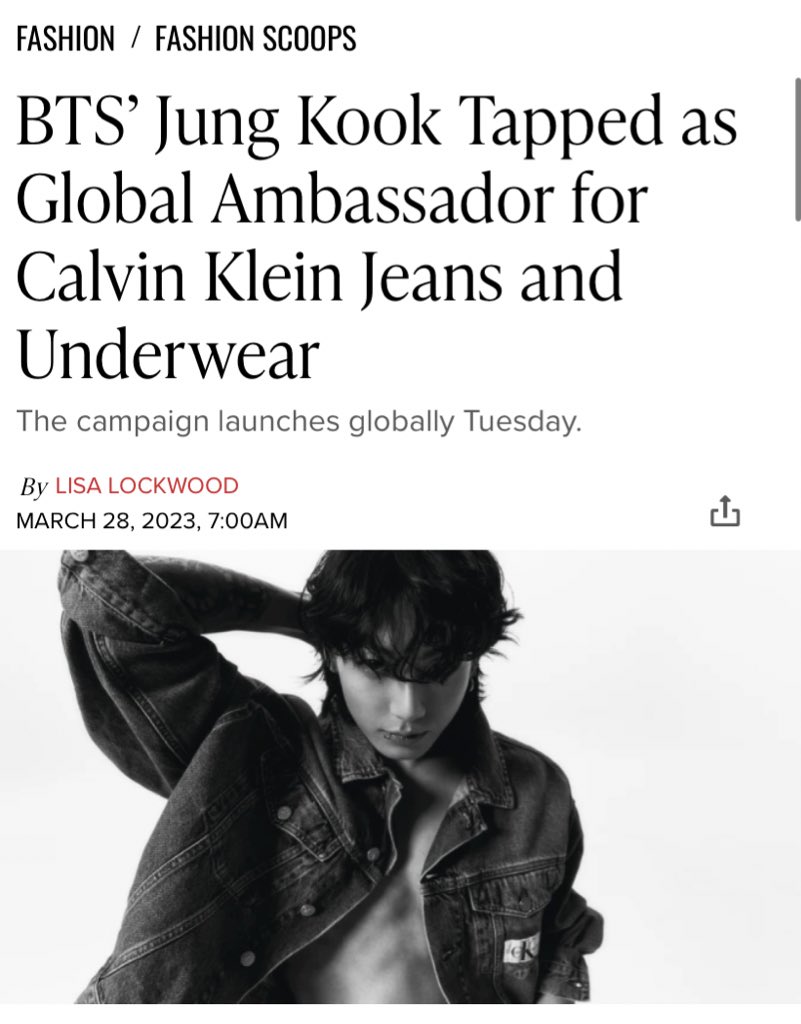 BTS JUNGKOOK as Global Ambassador for CALVIN KLEIN Jeans and Underwear 