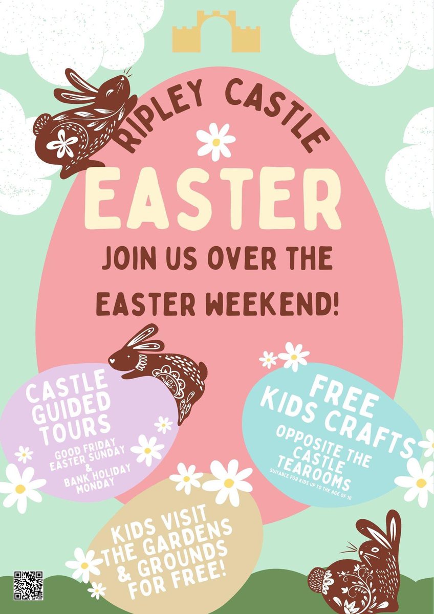 🐑#Easterweekend  🌷
Join us here at Ripley Castle Estate for the Easter Bank Holiday Weekend!

🏰 Castle Guided Tours:
🌳 Walk our Gardens &amp; Grounds
🎨 FREE Easter crafts for Kids
🐗 <a href="/BoarsHeadRipley/">The Boar's Head</a> Dining &amp; #staycation 

#childrengofree #harrogate #ripley #easter #kidsgofree