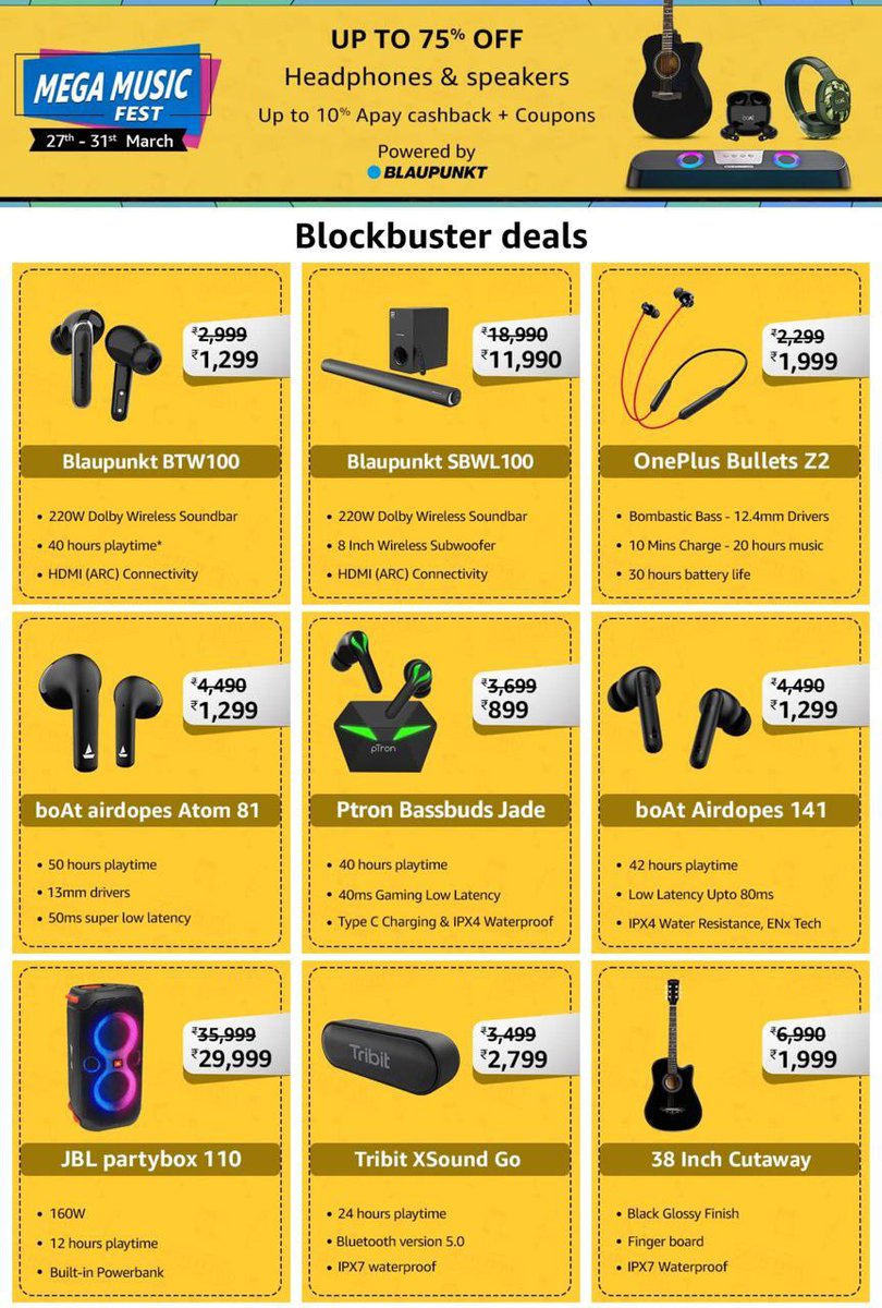 DealBee Deals on Twitter "🎹 MEGA MUSIC FEST Up to 75 Off