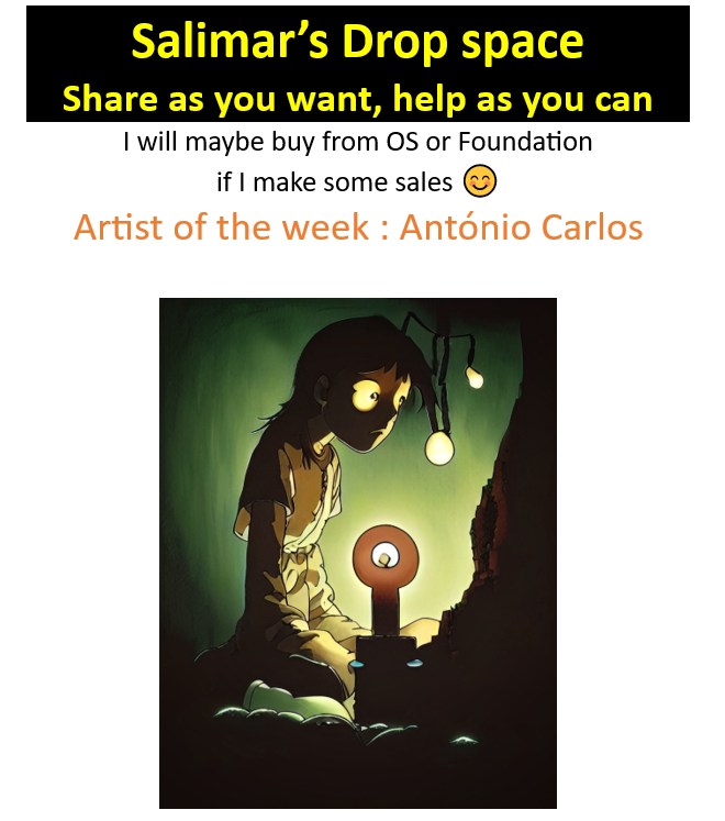 ⏬⏬⏬⏬Drop your best work
🕯️Price + blockchain.
⛔️ no link, ⛔️ no RT copy/paste
Optionnal : RT pinned, 
🥰😘😍🥰
Help, RT, interact with other artists as you want to be helped.💞
🥰😘😍🥰
Artist of the week : <a href="/acscptpt/">António Carlos 🇵🇹</a>

#NFTshill #NFTshilling #nftbehelpful #nfts