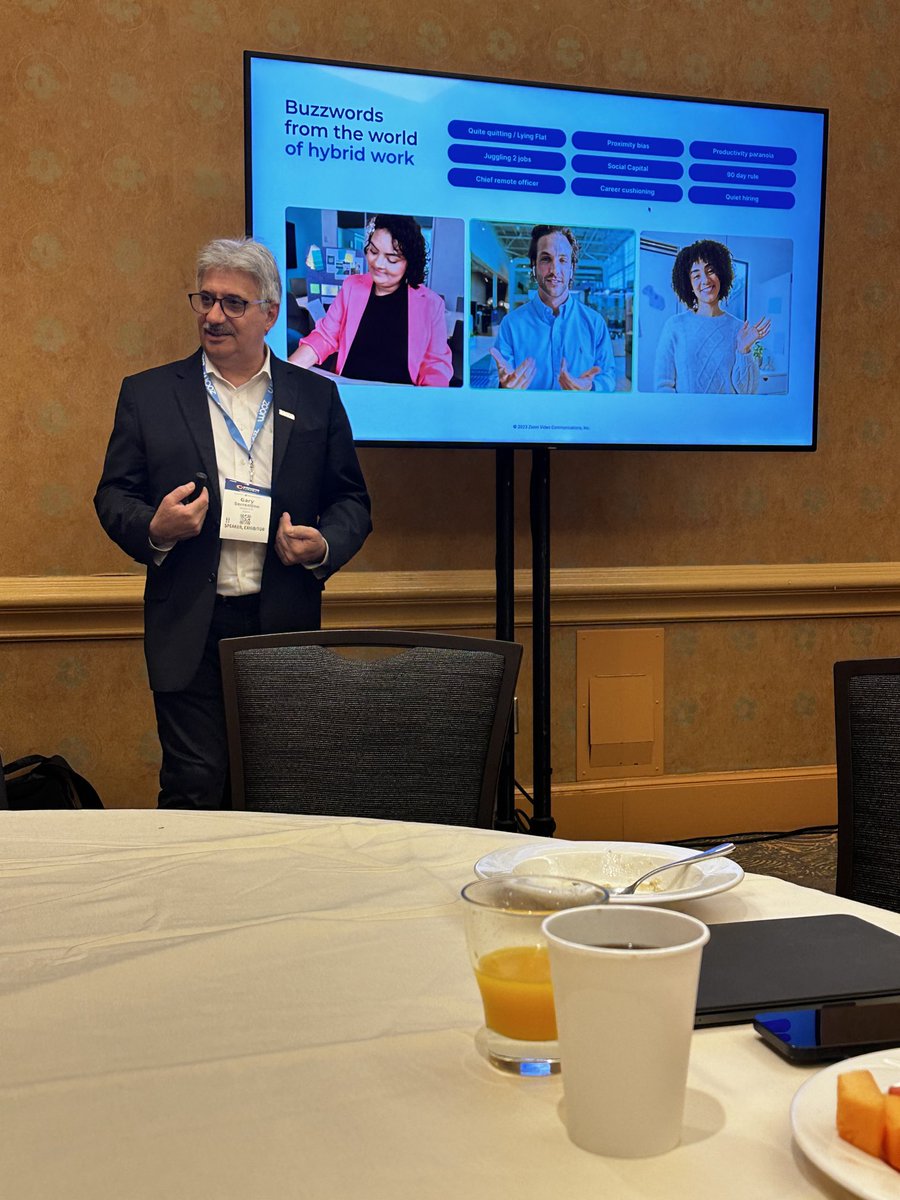 Global #CIO of ⁦<a href="/Zoom/">Zoom</a>⁩ talking about #hybridwork to #financialservices IT leaders #enterpriseconnect