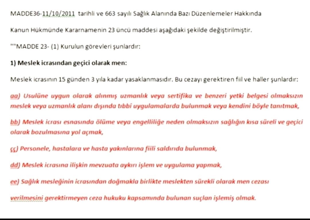 Hastag çalışması nedeni ile bu kanun için iki kelam edemedim. Öncelikle bu tüm sağlık çalışanlarını kapsar.
Her eline kâğıt kalem alan kanun yönetmelik yazarsa fırıncıyı benzin sattırmaya benzer sonuçlar çıkar. Her mesleğin kendine has riskleri ve çıkmazları vardır.👇👇