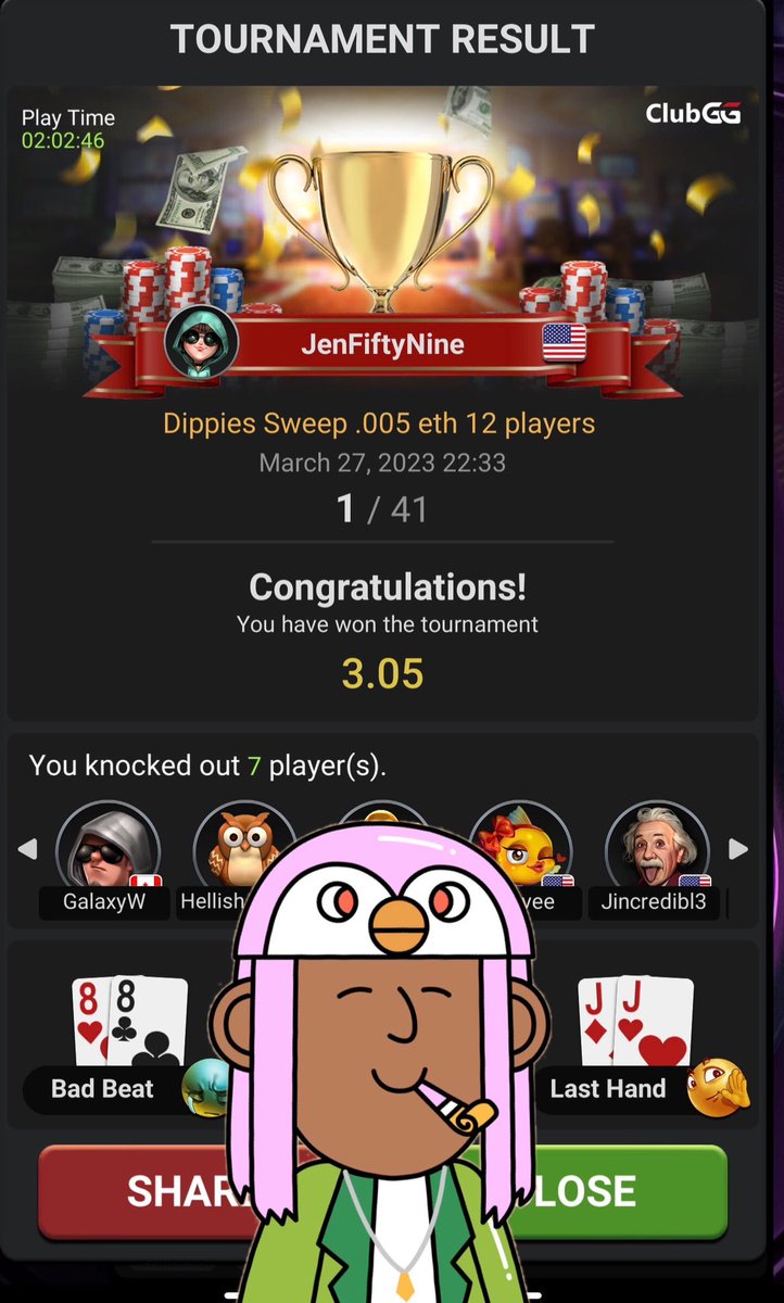 GreenVisorGang's tweet photo. Please help me congratulate last nights multi community, Sweep poker tournament
🥇@JenFiftyNine 🥇@DippiesNFT
🥈@Galaxy_warrior9🥈@DippiesNFT
🥉@CryptoChad91🥉 @BeepBoopBotz 

Poker players Did you get  invited 2 #GreenVisorGang discord.
What project should we sweep next https://t.co/iKL7M4g7Y2