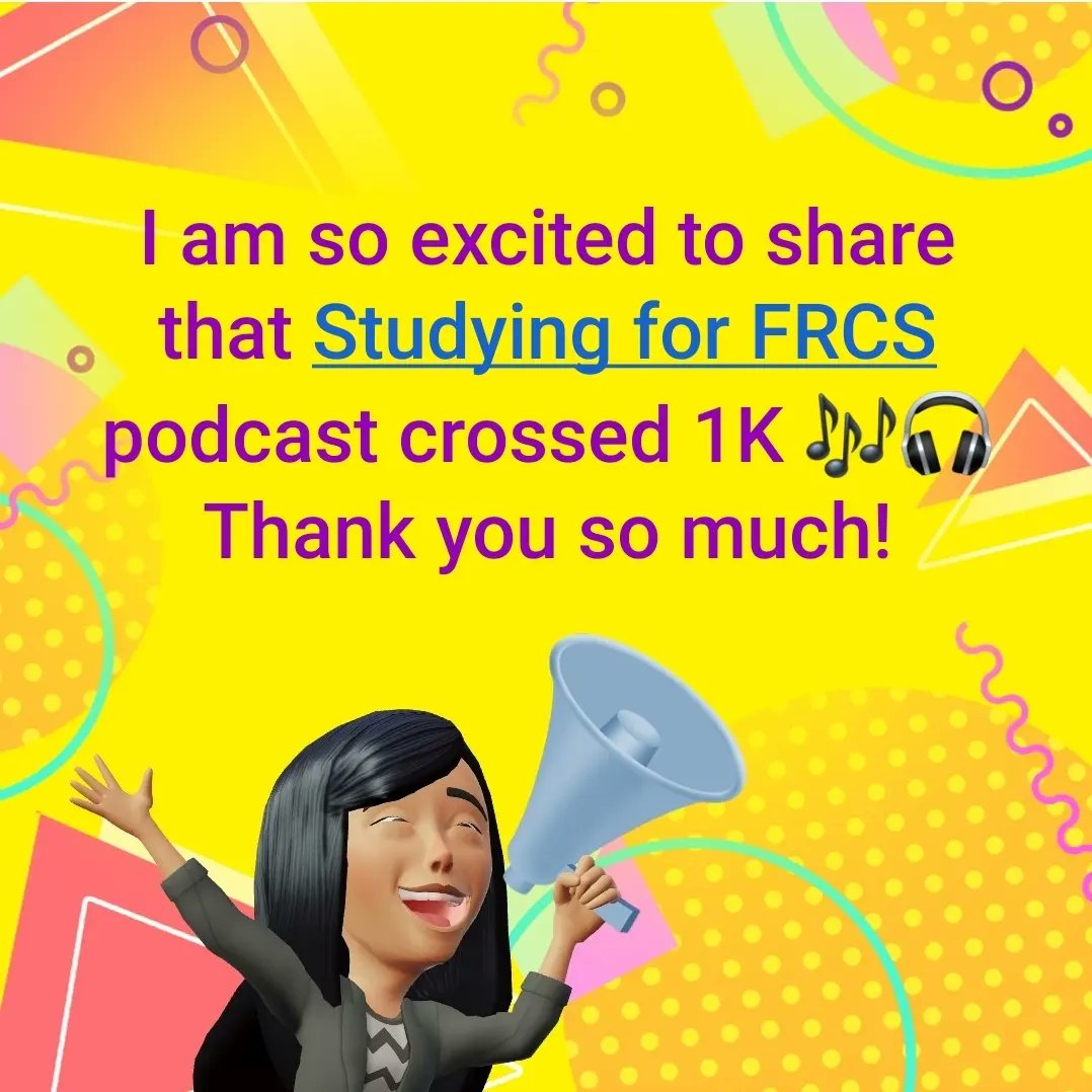 Studying for FRCS. Podcast  anchor.fm/si860
Get helpful videos for preperation including revision tips and content for your preperation, youtube.com/@studyingforFR…