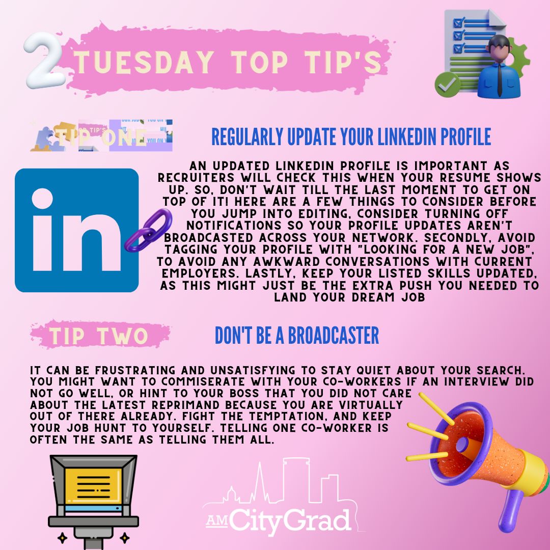AMCityGrad's tweet image. These are our Tuesday Top Tips on how to get ahead of the job market 

Utilising our platform is the easiest way but thats for you to find in the link bellow 

amcitygrad.com

#advice #recommendations #suggestions #instructions #pointers #secrets