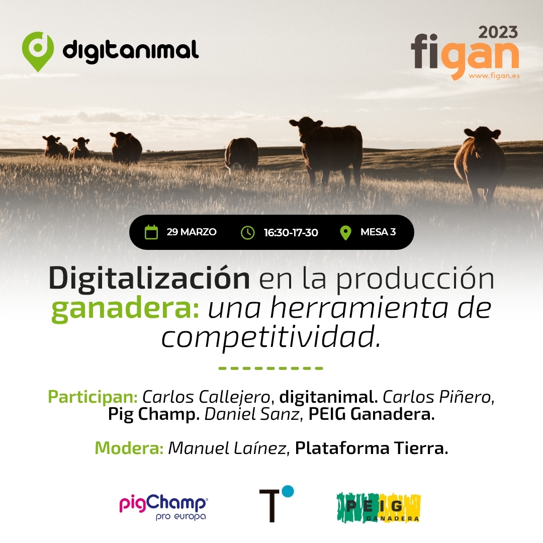 Mañana participaremos en la mesa debate organizada por <a href="/Cajamar/">Grupo Cajamar</a>  ‘Digitalización en la producción ganadera: una herramienta de competitividad’ 📲🐄

Estaremos junto a @ADA_AnimalData, <a href="/PEIGganadera/">PEIG Ganadera</a> y <a href="/ADNAgroFood/">Cajamar ADNAgroFood</a>. ¡Os esperamos! 😃

#Digitanimal #FIGAN2023 #FIGAN