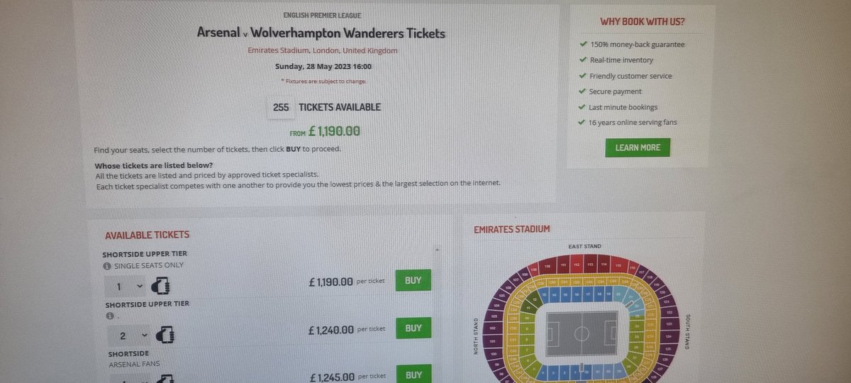 SSchiavi2's tweet photo. So this is where the tickets went!! Do better @Arsenal https://t.co/8O6Ui4hPm6