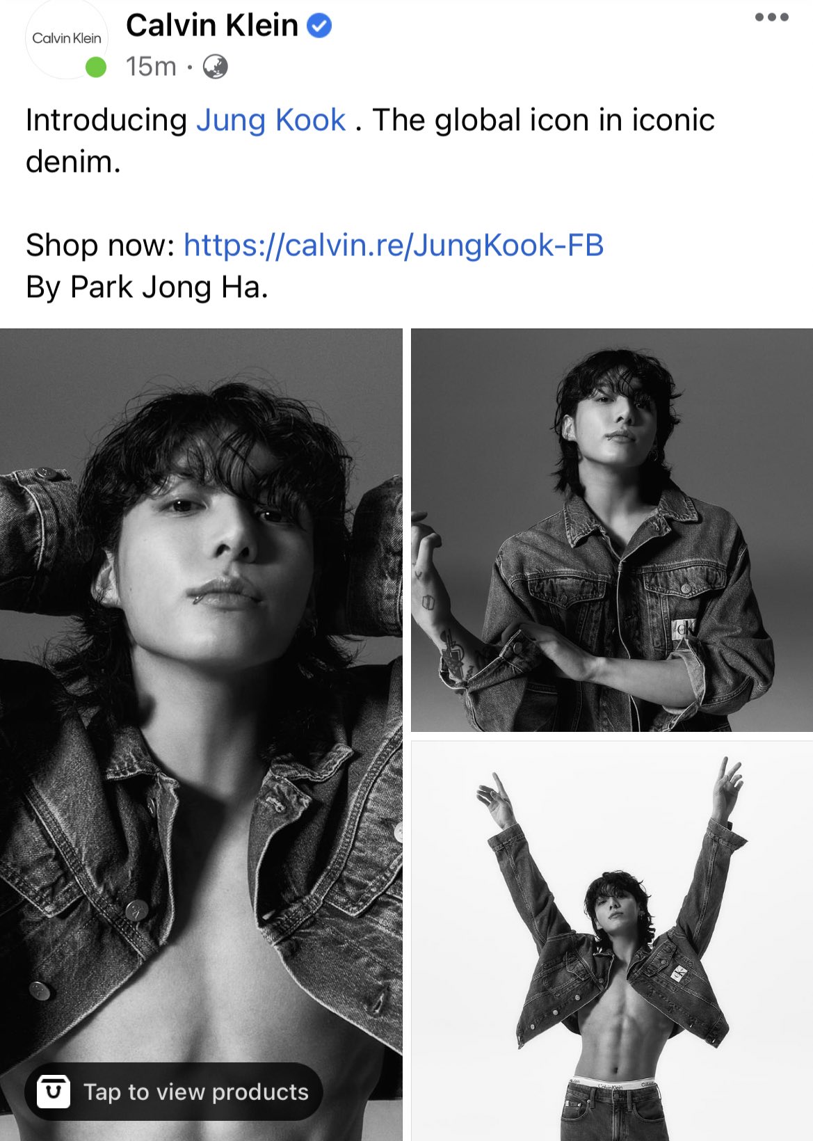 Introducing Jung Kook. The global icon in iconic denim. By