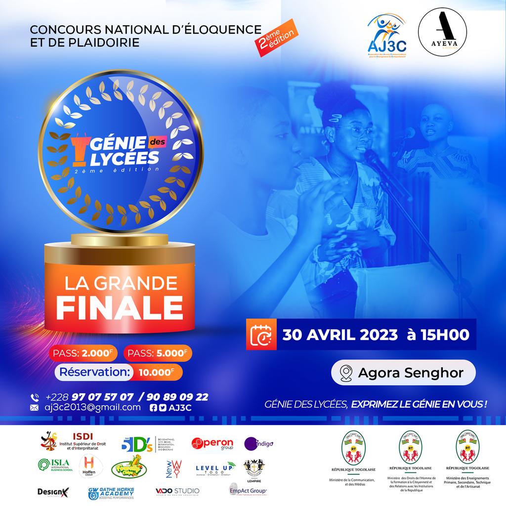 aj3ctogo's tweet photo. #Tgtwittos
Le marathon aura été long et entamé depuis janvier.✨

Ils ont démontré leur capacité en février/mars.👨‍🎤👩‍🎤

Et pour l'ultime rencontre, Ils vous donnent rendez ce 30 avril à l’agora Senghor de lomé.🏟️🏯

✨🏆✨
#Finale
#SaveTheDate⏲️
#30avril
#GDL2
#GRANDEFINALE https://t.co/H6kn47BWng