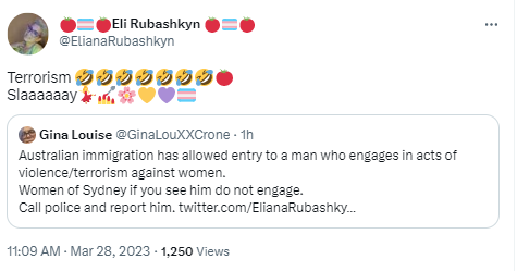 ripx4nutmeg's tweet photo. The trans activist who attacked Posie Parker with tomato soup in New Zealand is calling for more violence against women - less than 24 hours after a trans activist murdered 6 people, including 3 children, in Nashville in the name of gender ideology https://t.co/bagCkzBdXH