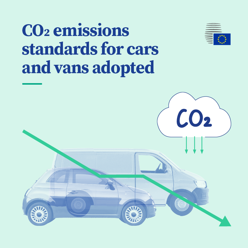 EUCouncil's tweet photo. #Fitfor55 🚗🛻 | The Council approved today new standards for CO2 emissions of cars and vans for 2030 and beyond. 

The new rules will foster:

✔️zero-emission mobility
✔️innovation