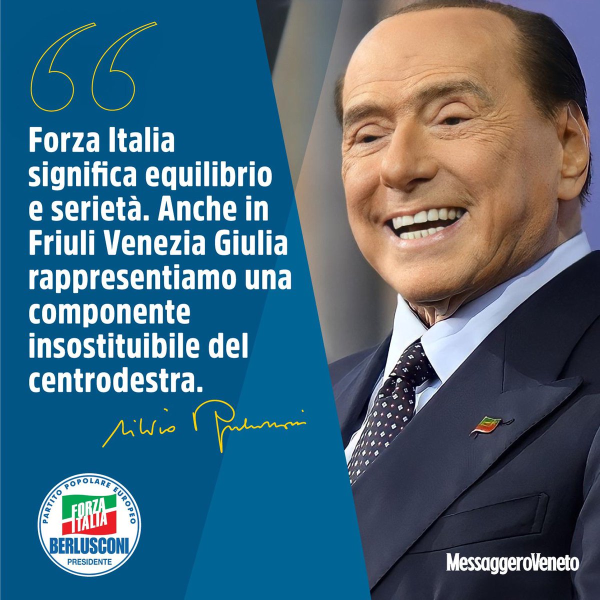 Forza Italia mette come sempre a disposizione della Regione Friuli Venezia Giualia donne e uomini di qualità, come dimostrano i candidati che compongono le nostre liste. Tutte persone che hanno dimostrato onestà, competenza, capacità di ottenere dei risultati concreti.