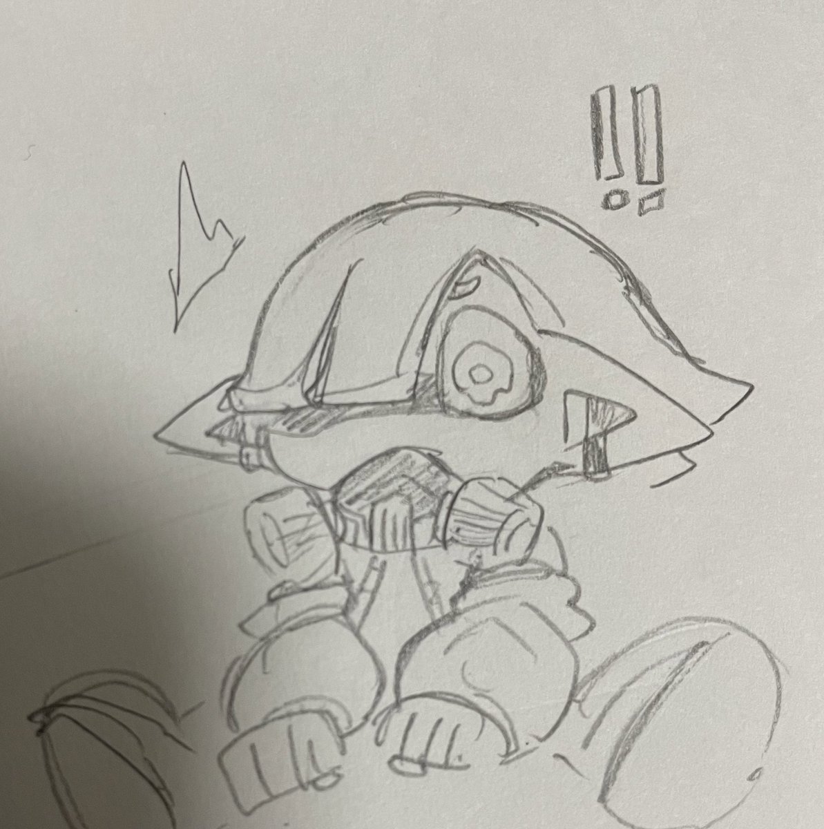 サメ乗りモデ(肝心のサメをまだ描いていない) 
