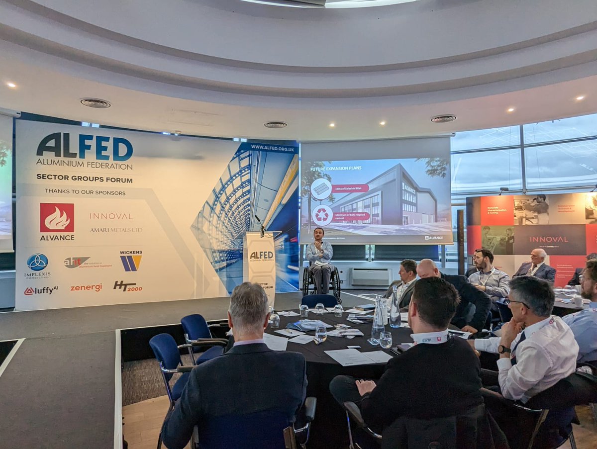 AlvanceAlGrp's tweet photo. James Tangney, Lead Engineer at our Lochaber smelter, told the Aluminium Federation  Forum how recycling is a key part of ALVANCE’s drive to carbon neutrality. Supplementing our already low carbon aluminium with recycled material will further drive down our carbon footprint. https://t.co/FITo2KB44j