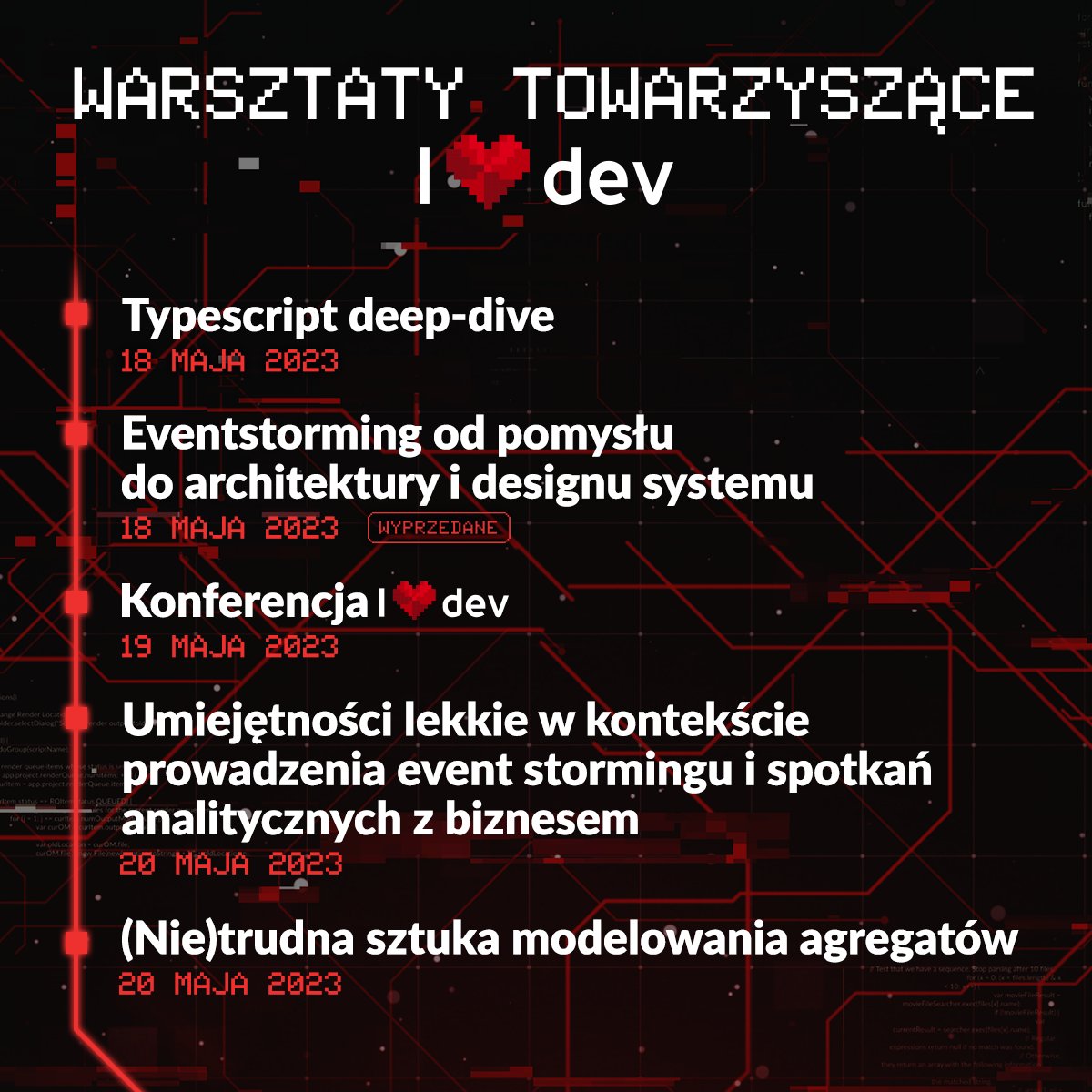 ilovedevconf's tweet photo. Poznaj warsztaty towarzyszące konferencji I ❤️ DEV!

Widzimy się już 19-20 maja w Warszawie. ❤️

Szczegóły: https://t.co/ZTO14anMMR 

#programming #programowanie https://t.co/clKPwSYSxC