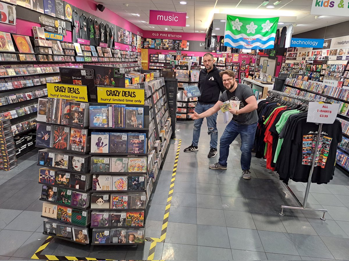 hmvWorkington's tweet photo. The sale has landed!!! Lee and Paul are happy to show you some cracking offers #hmvsale 

 @thecumbriaguide @hmvCarlisle @hmvtweets https://t.co/AQxDw0gixj