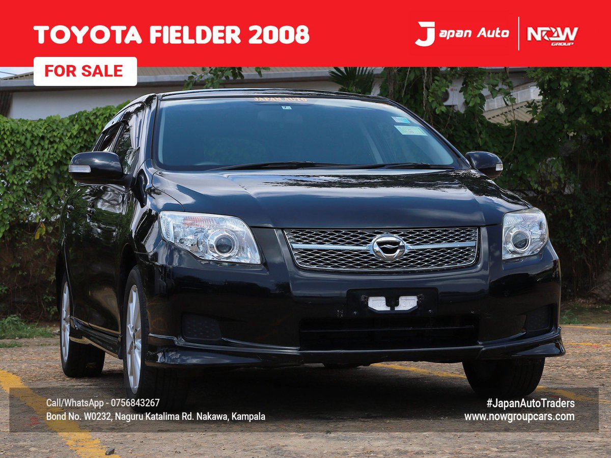 Japanautotrader's tweet image. In Stock, Toyota Fielder 2008 (Black)
Call or WhatsApp us on 0756843267 or visit nowgroupcars.com #nowgroupcars #japanautotraders #kampalarides #safecars #Uganda #luxurycarsforsale #instagramcars #tiktokcars #snapchatcars #kampaladealership #toyotafielder
