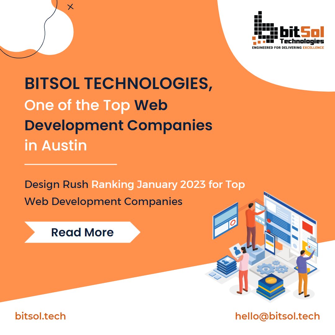 bitsoltech's tweet image. Exciting news! 
Bitsol Technologies has been recognized as one of the top web development companies in #Austin by @Designrush005 ! 
Click the link below to read the full blog:
bitsol.tech/bitsol-technolโฆ
#bitsol #topwebdevelopment #DesignRush #austintech #webdevelopment