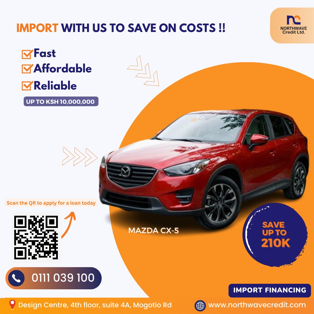 NorthwaveLtd's tweet photo. DID YOU KNOW ?
Northwave Credit offers Import financing facilities that enable you to save on your car importation.
π² Call: 0111 039 100 or Inbox us Today !!
APPLY NOW AT https://t.co/1rYn6yRdEP
#NorthwaveCredit #QuickLoans #AffordableLoans #ReliableLoans #ApplyNow https://t.co/hNgMhiSyAc