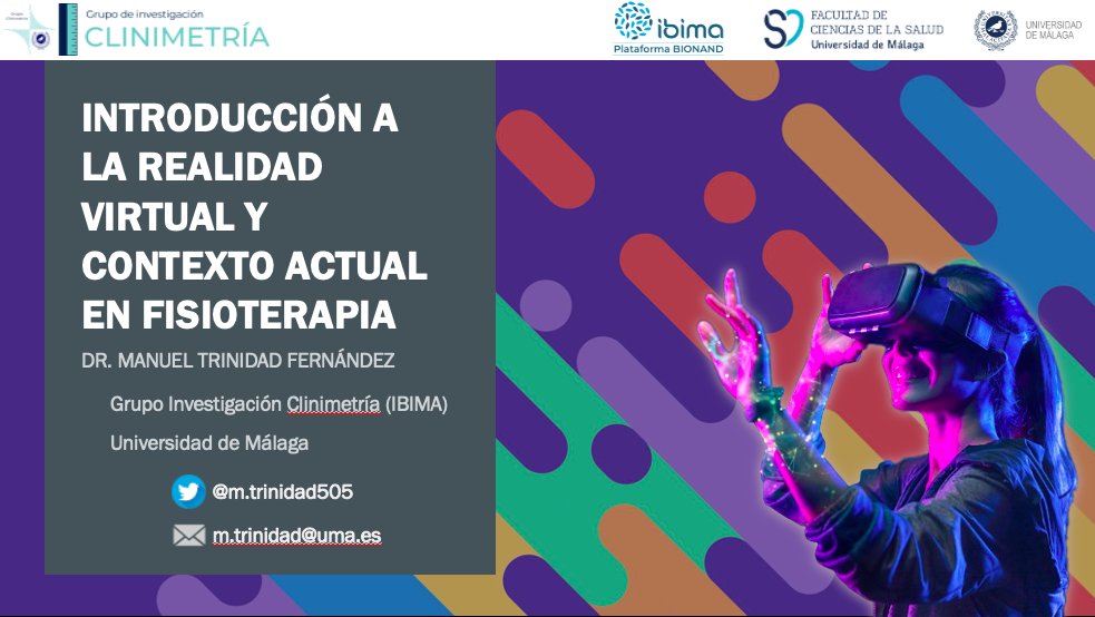 mtrinidad505's tweet photo. Ya tengo todo listo para mi presentación en las Jornadas Online del @COFPV sobre Realidad Virtual Inmersiva y Fisioterapia!💪 Intentaré poner en contexto las jornadas y aclarar una serie de conceptos sobre esta tecnología.  Nos vemos a las 4!⌚️ https://t.co/IlTSMIPXqO
