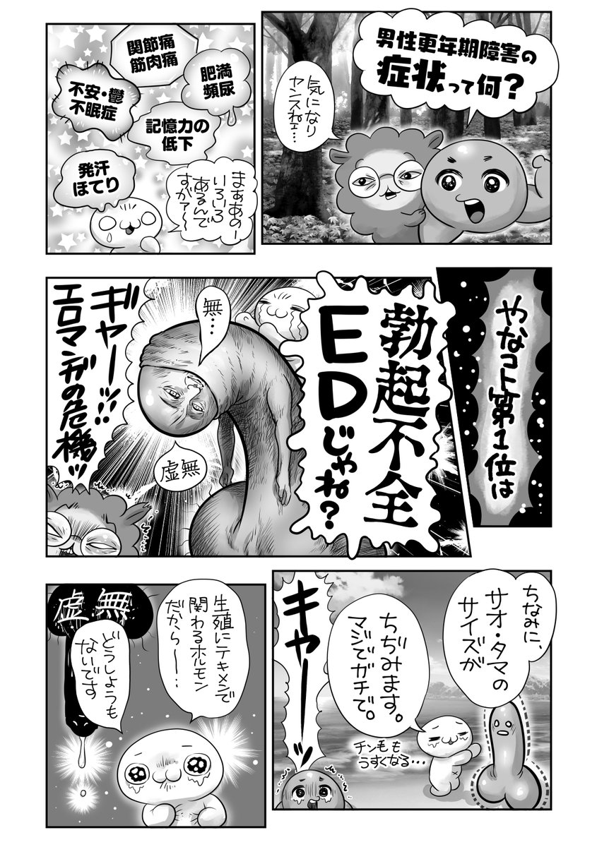 男性にも更年期障害ありまーす‼️の話🍌
男もつらいよ😭どうして勃起不全になるの❓
体の中で何が起きているのか知っとこ‼️🥺