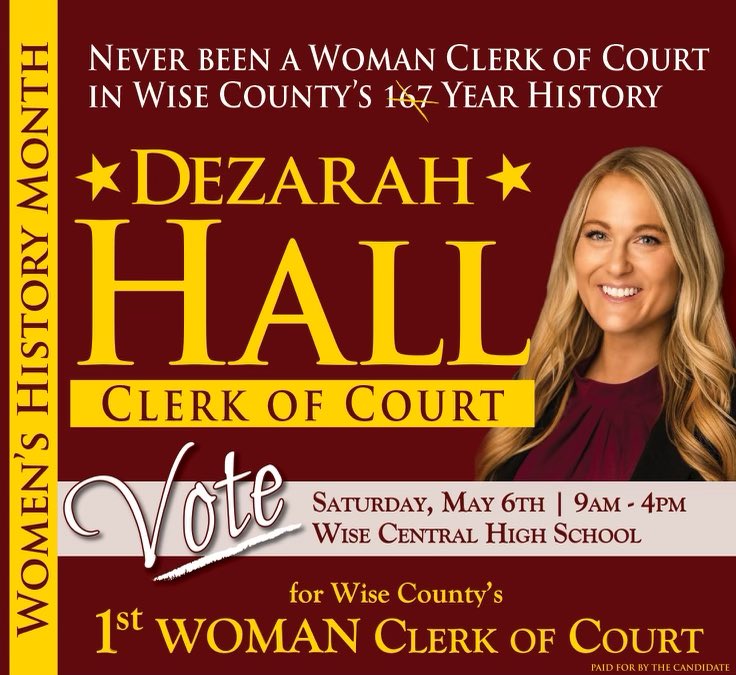 RanessaJessee's tweet photo. Wise County you have an opportunity to make history ! #hallforclerk #10yearsonthejobexperience #readyondayone #alwayssupportyourchildrensdreams #ourdaughter https://t.co/NH0bkdGqCD