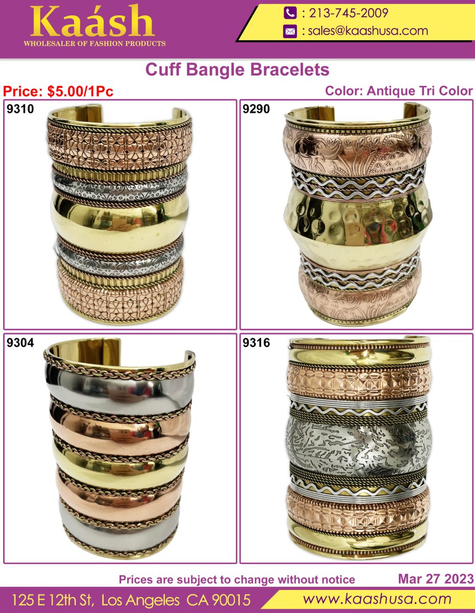 kaash_jewelry's tweet image. Upgrade your collection of stunning cuff bangle bracelets! From minimalistic designs to statement pieces, we've got the perfect bracelet to complement any outfit. Elevate your style and add some flair to your wrist with our cuff bangles.
#cuffbangles #jewelryaddict #armcandy