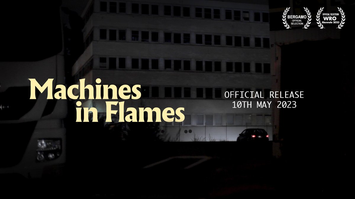 destruct_intl's tweet photo. big news: we are releasing 'machines in flames' in the wild on the 10th of may. it will be available to watch online for free.

the film follows 2 film makers as they trace the footsteps of 'clodo', a clandestine group of 1980s French workers who bombed tech companies. (1/3) https://t.co/Lale8QrSNz