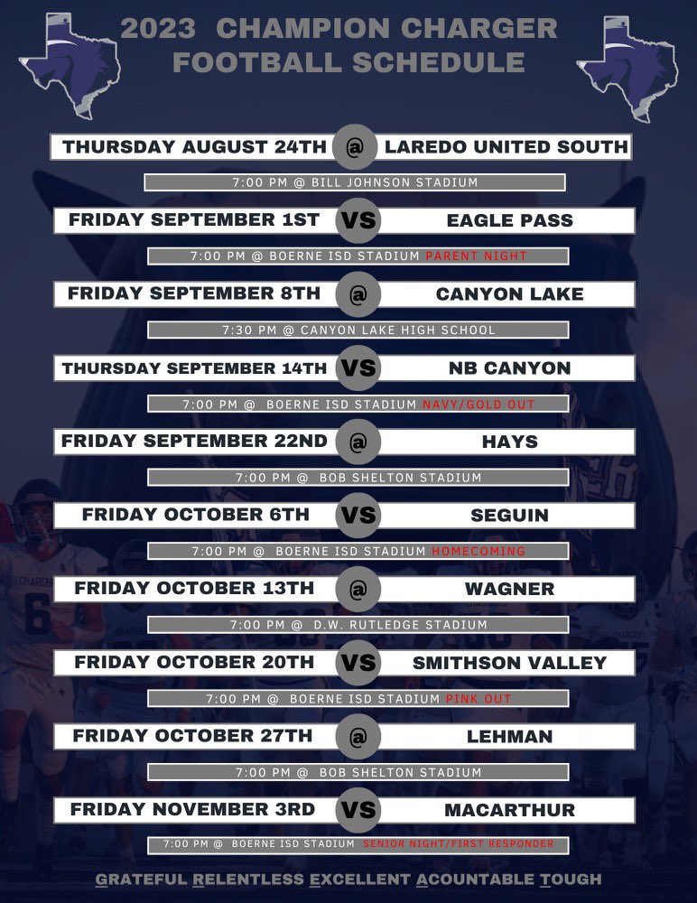 2023 Football Schedule #BeGREAT