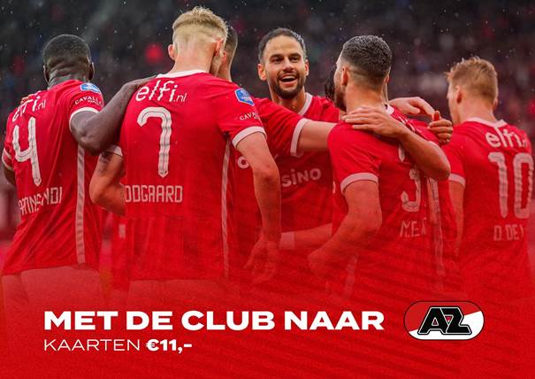 Op 23 april speelt AZ de thuiswedstrijd tegen RKC Waalwijk in de Eredivisie. 

AZ nodigt alle leden van onze club uit om deze wedstrijd te bezoeken voor slechts € 11 per kaart. 

Meer info: blokkers.nl/1/449/zondag-2…