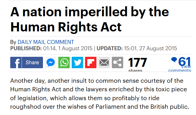edwinhayward's tweet photo. In 2015, the Daily Mail claimed that the nation was literally being put in peril by the Human Rights Act.
https://t.co/xrlzWgue0t

In 2023, the Daily Mail uses the Human Rights Act as a shield to hide journalists caught up the phone tapping scandal.
https://t.co/pRjWBO1ljZ https://t.co/59QvlSMoUI