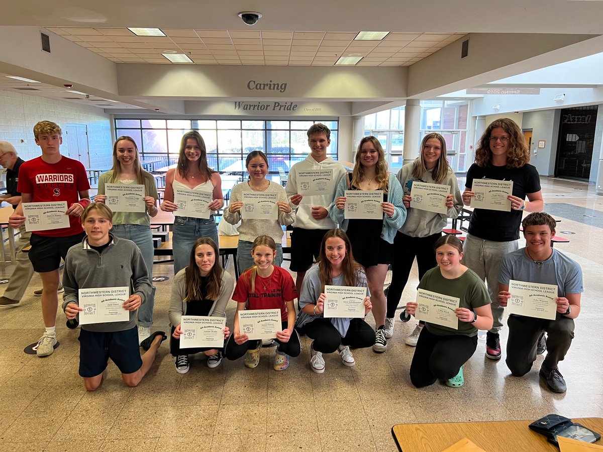 Varsity Swimming held its Annual Swim Team Social &amp; Awards Banquet Sunday afternoon.
Sixteen of thirty-one swimmers were recognized for earning the VHSL/ Northwestern District All Academic Team (3.50 GPA in the second quarter &amp; earned a varsity letter) #sherandoswim