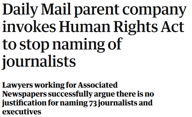 edwinhayward's tweet photo. In 2015, the Daily Mail claimed that the nation was literally being put in peril by the Human Rights Act.
https://t.co/xrlzWgue0t

In 2023, the Daily Mail uses the Human Rights Act as a shield to hide journalists caught up the phone tapping scandal.
https://t.co/pRjWBO1ljZ https://t.co/59QvlSMoUI