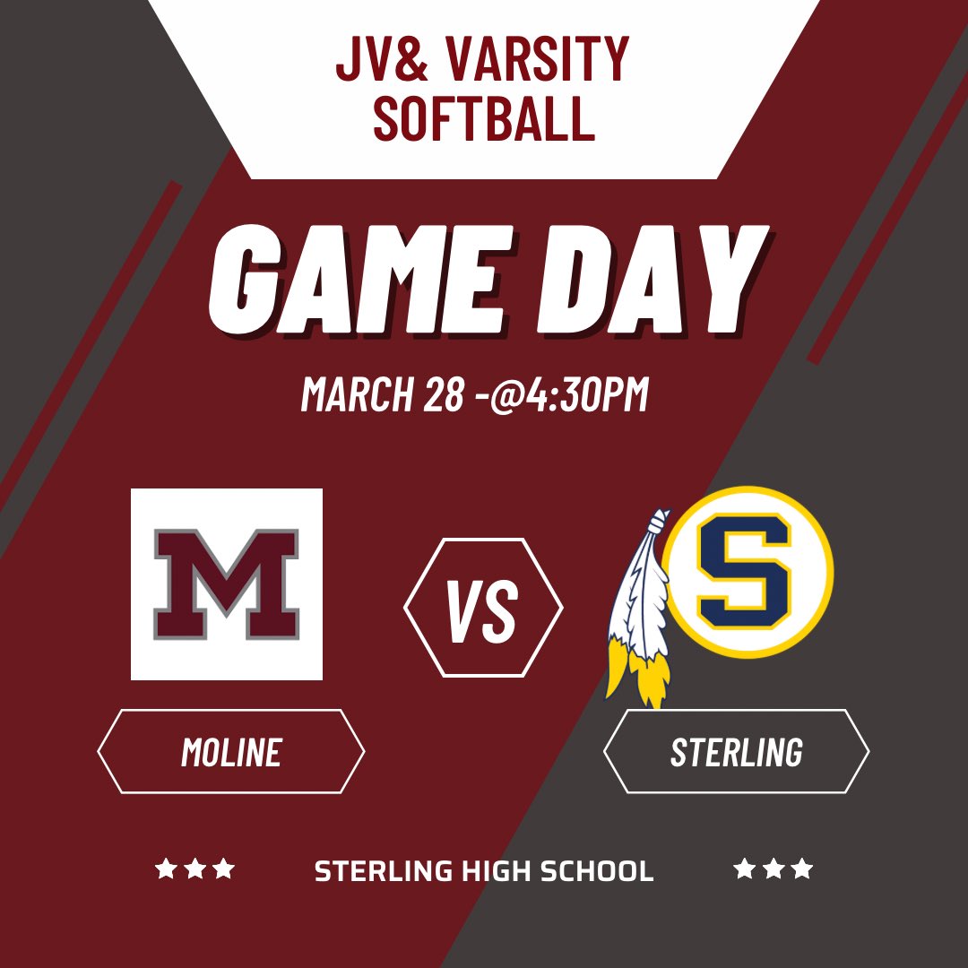 MolineSoftball's tweet photo. Today starts conference play as the Maroons travel to Sterling High School! #SetTheTone 😤 https://t.co/LYNWHxEsiS