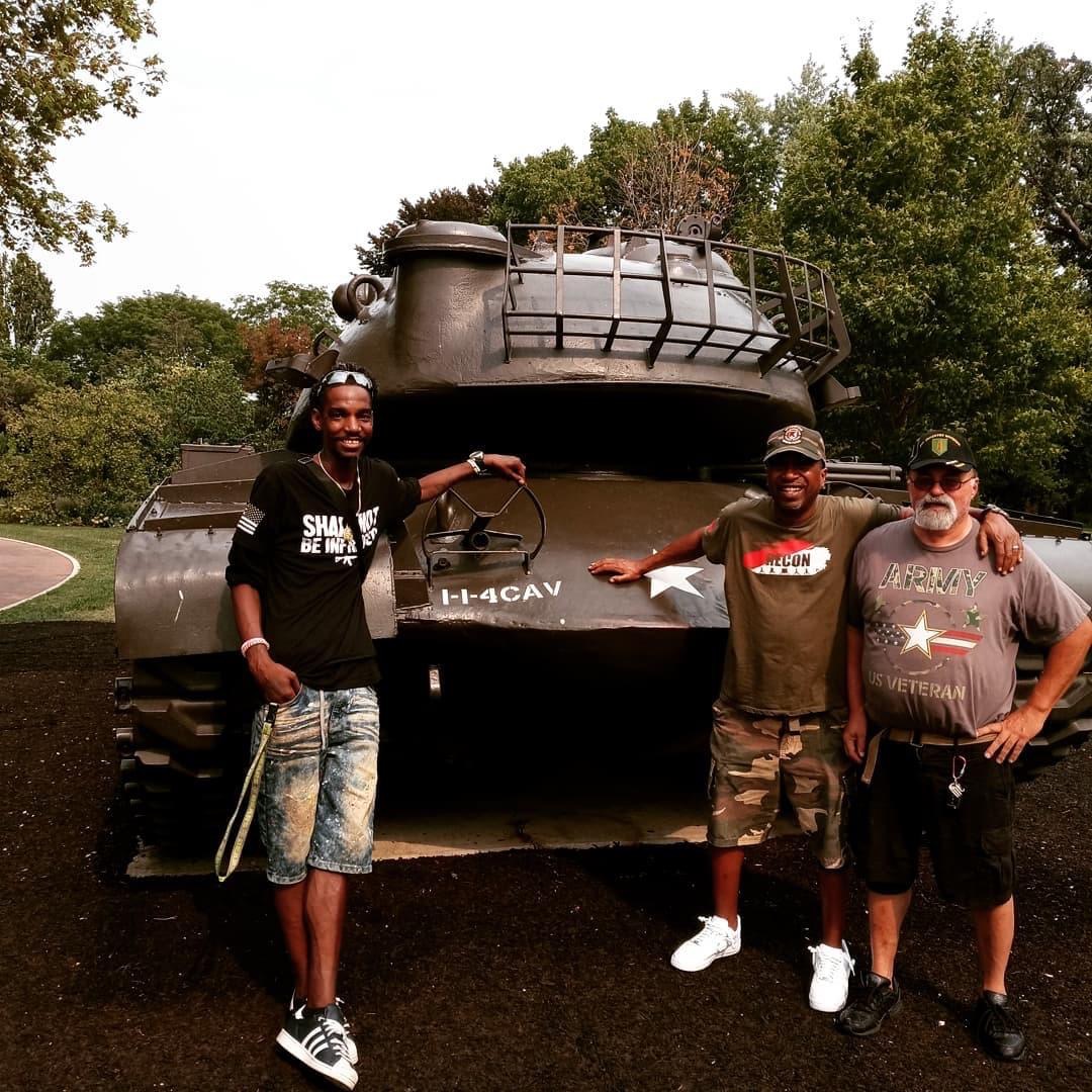 Korean_DMZ_Vets's tweet photo. Tank Tuesday - M48A3 Patton at the 1st Infantry Division Museum, Cantigny Park in Wheaton, IL in the fall of 2021. My Scout buddies, Otis Hooper on left, Harold Mason in center, me on right! #tanks #armor #tanktuesday #m48a3 #m48patton #m48 #patton #tanklover https://t.co/LI34bzfdTu