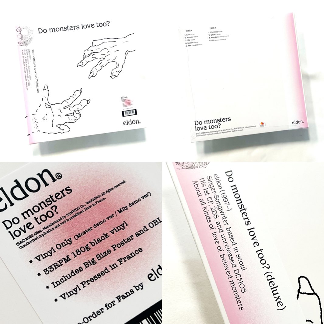 dopekorea's tweet image. 달달한 봄 노래 추천에서 항상 빠지지 않는 듀오 '마틴스미스'의 메인 보컬인 정혁은 솔로 아티스트 "엘던(Eldon)" 으로도 활동중이지요. "Do Monsters Love Too?" 앨범이 블랙 바이닐로 재발매 되었습니다. EP 수록곡과 디지털 싱글들 그리고 라이브 데모 음원들 수록. 

#엘던 #마틴스미스 #정혁