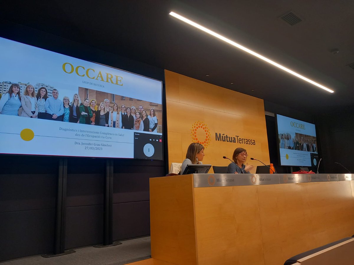 Ahir, la Dra Jennifer Grau i la Dra. Núria Codern,  de l'<a href="/euit_terrassa/">EUIT</a>, ens van explicar com s'han constituït com a grup de recerca #OCCARE (Grup de Recerca en Diagnòstics i Intervencions Complexes en Salut des de l'Ocupació i la Cura). 
Gràcies heu estat una font d'inspiració!