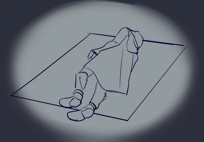 fanart of hisoka mikage stuck in a glue trap 