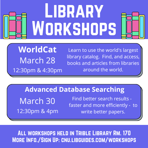 CNUTribleLib's tweet photo. Don't forget to join us today in the #triblib to learn more about WorldCat!
https://t.co/xnP7DHZz26 https://t.co/3OyYXpBqQH