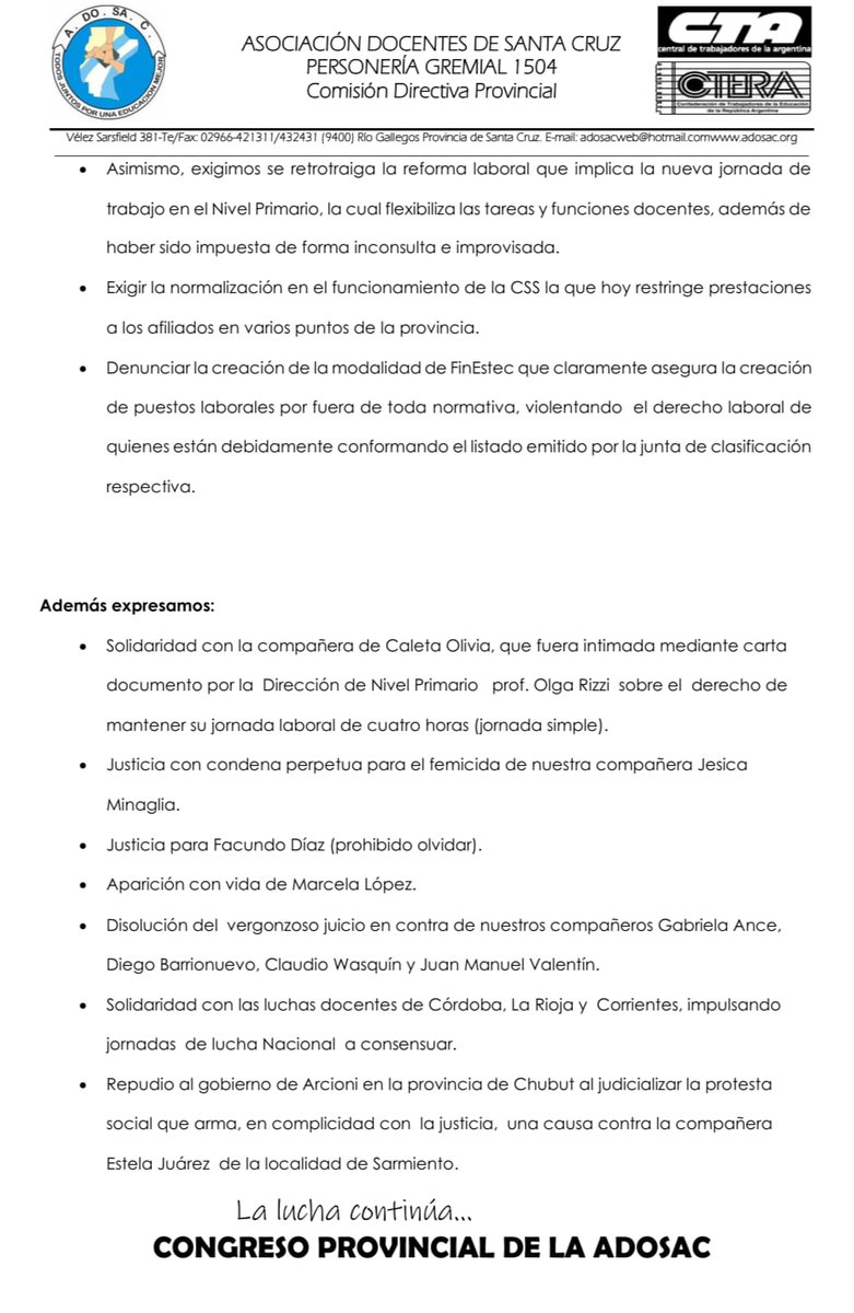 adosacP's tweet photo. Resoluciones #Congreso #Extraordinario ADOSAC https://t.co/4poB84A7T5
