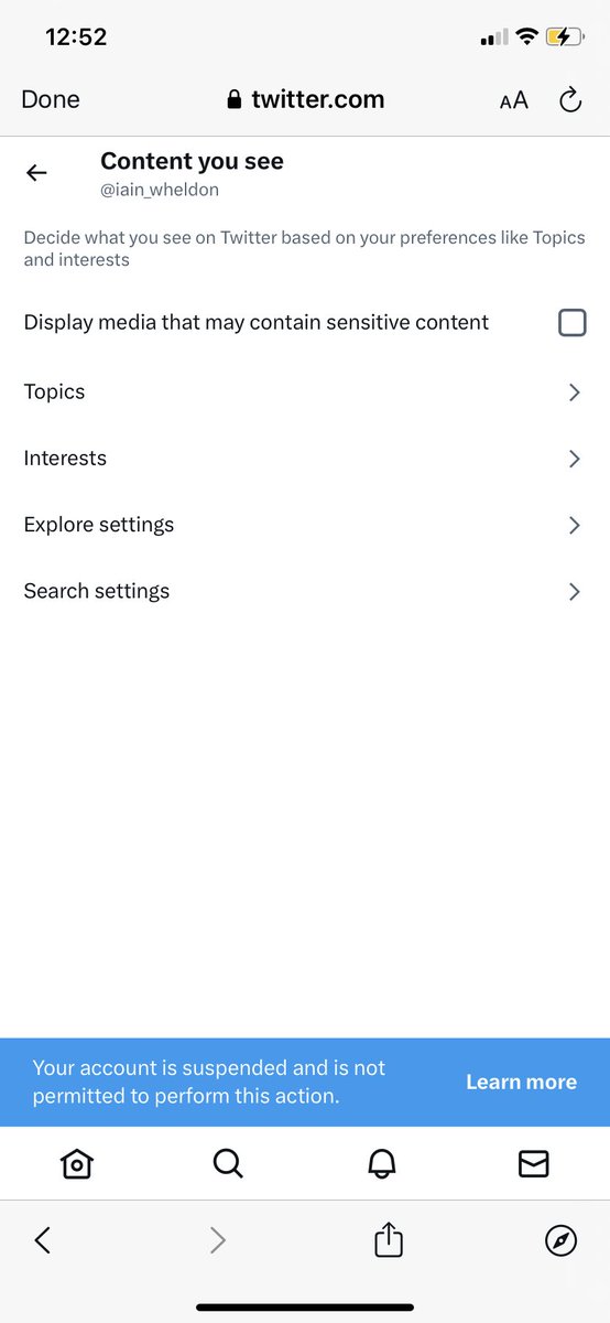 Logiebear12345's tweet photo. @TwitterSupport can you please let me change account settings! I have logged this constantly for over 6months. My account is not banned. https://t.co/YTh2VCjorn