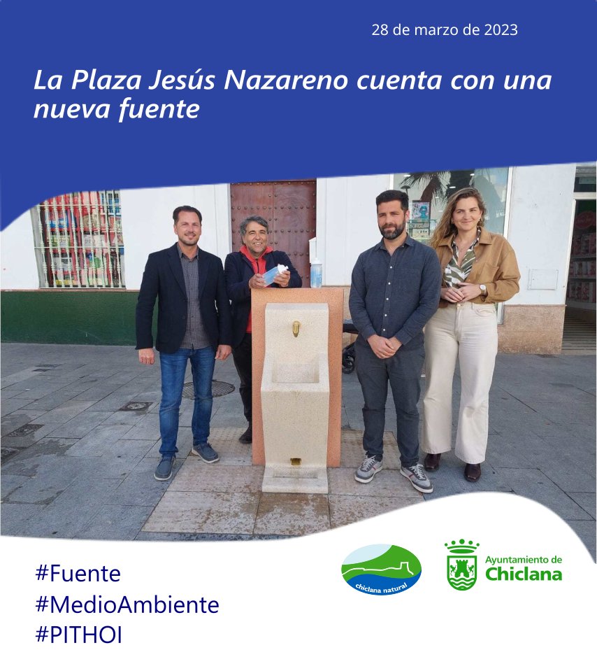 chiclananatural's tweet photo. 📣Este nuevo mobiliario urbano lleva el nombre de ‘Pithoi’ y es un diseño de la arquitecta Laura de la Mata, que ha ganado el concurso para este diseño.
🌀 Según Laura, "La fuente es más que una fuente, porque encierra la historia de Chiclana".
#Medioambiente #Fuente #PITHOI https://t.co/VgyD3vbidh