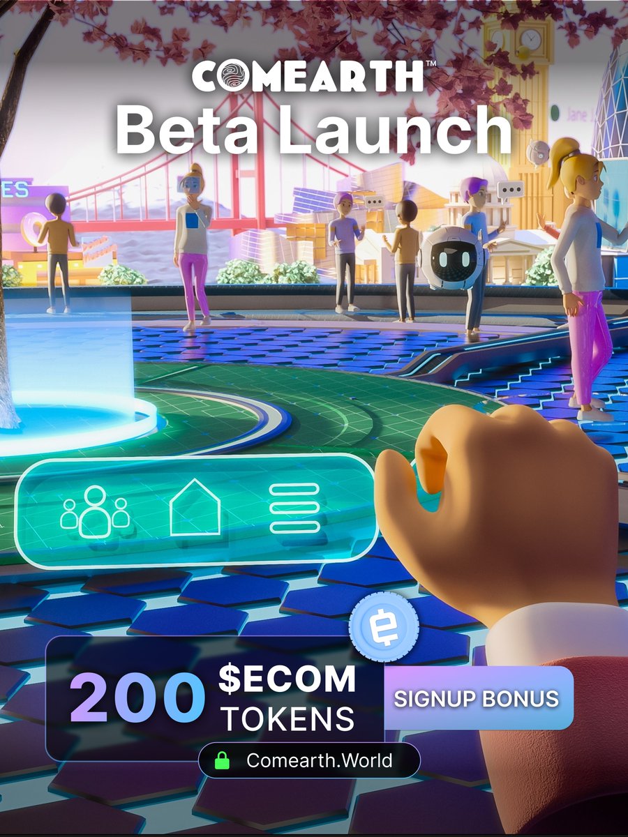 (1/4) Big announcement! <a href="/ComearthHQ/">Comearth | Closed Beta Live</a> Beta going live on 10th April!

Get ready to play minigames, attend #virtualevents, and showcase #NFTs in our #Metaverse.

Our mission: Empower 100k brands and 1M users!

Sign up Now: comearth.ly/signup
Continue reading...