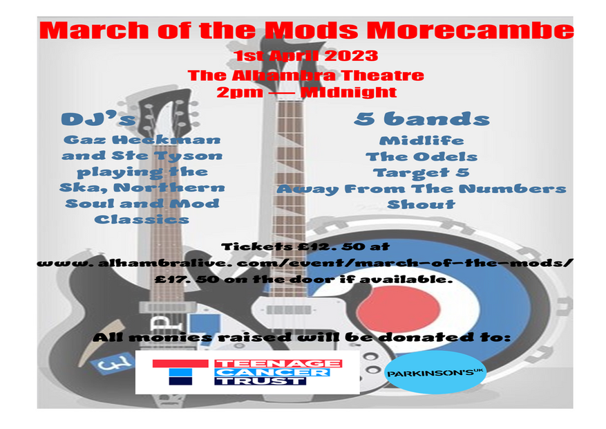 Saturday 1 April 2023 sees Morecambe play its part at The Alhambra Theatre with a superb line-up of bands! alhambralive.com/event/march-of…